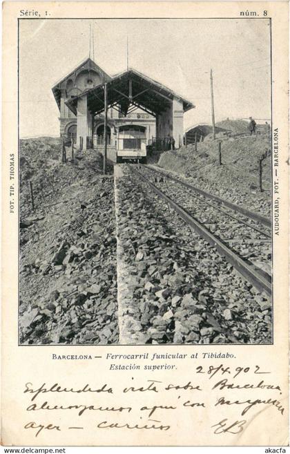 PC SPAIN BARCELONA FERROCARRIL FUNICULAR AL TIBIDABO ESTACIÓN (a79839)