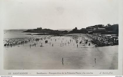 Spain - Santander // Sardinero - Prespectiva de la Primera, Playa Y la concha 19??