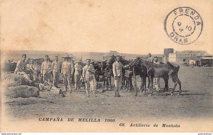España - Campaña de Melilla 1909 - Artilleria de montaña - Ed. Boumendil (Sidi-Bel-Abbès) 68