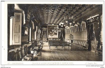 POSTAL 27-  PAMPLONA  -ESPAÑA  - PALACIO DE LA DIPUTACION-SALON DEL PRINCIPE DE VIANA  (FOTO L.ROISIN )