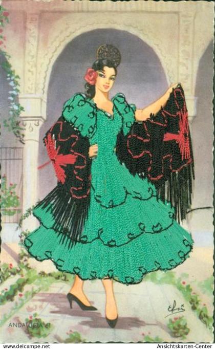 13815549 - Andalucia 61 Andalusien Flamenco Taenzerin echtes Garn