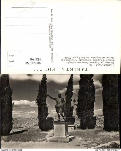 442190,Spain Tarragona Statue of Augustus Archaeological Walk Statue