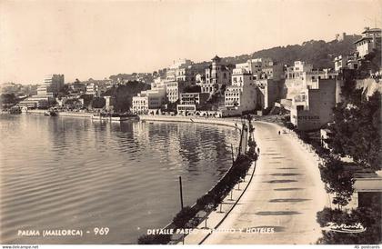 B278 Spain Palma Mallorca Detalle Paseo Hoteles RPPC postcard