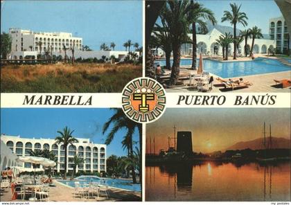 Marbella Andalucia Puerto Banus Abendstimmung Club 24 Hotel Restaurant Swimming