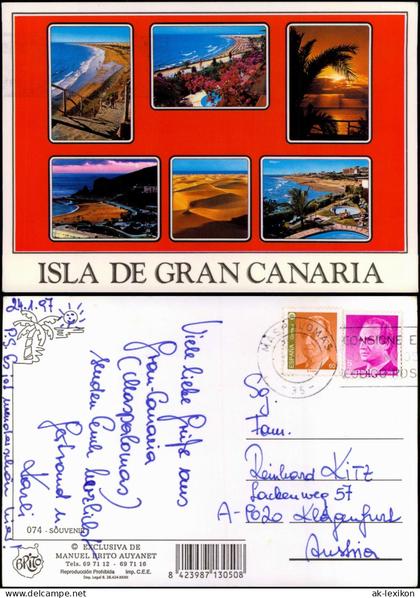 Postale Gran Canaria Gran Canaria Mehrbildkarte 1982