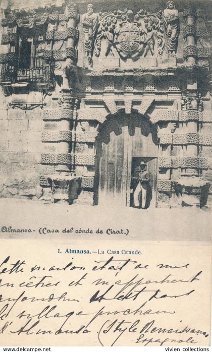 Espagne Almansa La Casa Grande Condé de Cirat circulée 1912