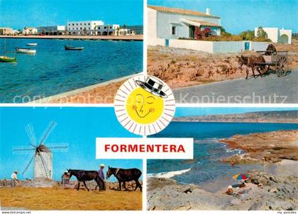 Formentera Strand Eselskarren Windmuehle