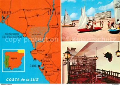 Huelva Hotel Apartamentos El Flamenco Strand Landkarte