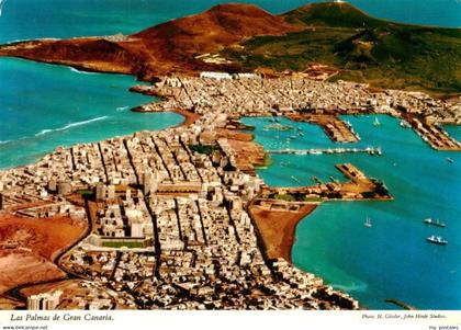 Las Palmas Gran Canaria ES Hafen Stadtpanorama Meer Halbinsel Gran-Canaria Luftb