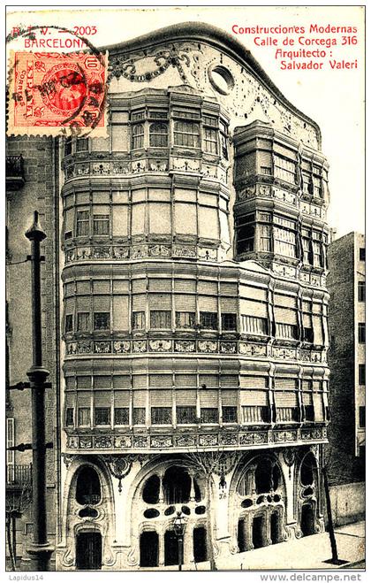 AG 829 / C P A -  ESPAGNE -BARCELONA  - CONSTRUCCIONES MODERNAS CALLE DE CORCEGA