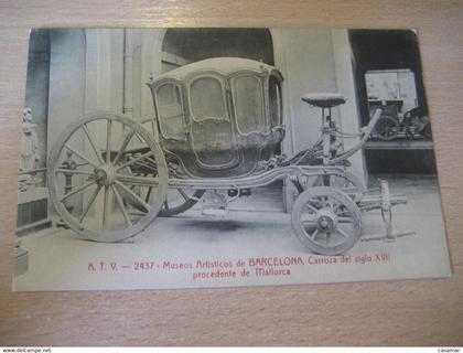 ATV nº2437 BARCELONA museos artisticos Carroza s.XVII Mallorca chariot stage coach tarjeta postal postcard SPAIN