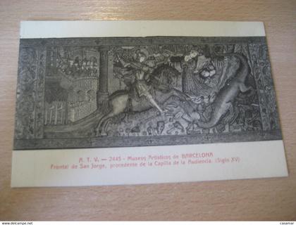 ATV nº2445 BARCELONA museos artisticos Frontal de San Jorge Sant Jordi Saint George tarjeta postal postcard SPAIN