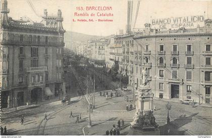 CPA Europe > Espagne > Cataluña > Barcelona Rambla de Cataluna Banco Vitalicio