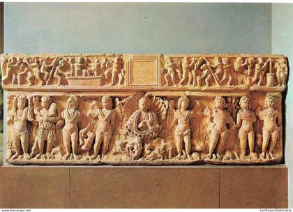 ESPAGNE - Ampurias - Sarcofogo pagano - De las Estaciones - Sarcophage - antiquité - art - Carte postale