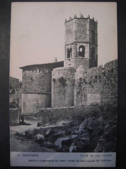 GIRONA GERONA Sant Pere de Galligans absis i campanar Associacio prot ens catalana tarjeta postal post card postcard