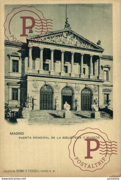 MADRID. Puerta Principal De La Biblioteca Y Museos