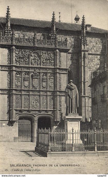 CPA Salamanca Fachada De La Universidad Vinda de Calau e Hijo
