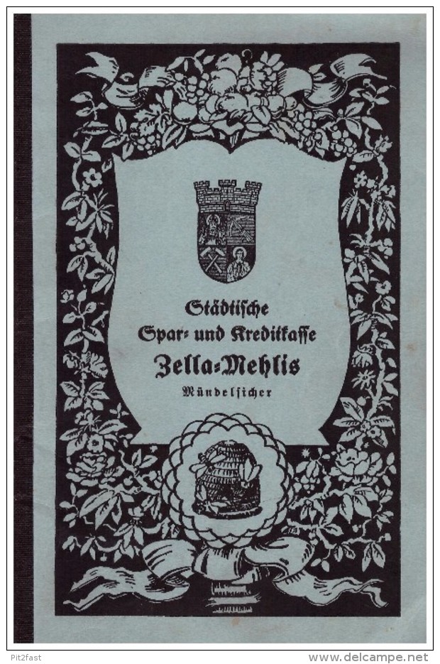 Sparbuch Sparkasse , Zella-Mehlis 1928-46 , Heinz Zülich , Werkzeugmacher !!!!