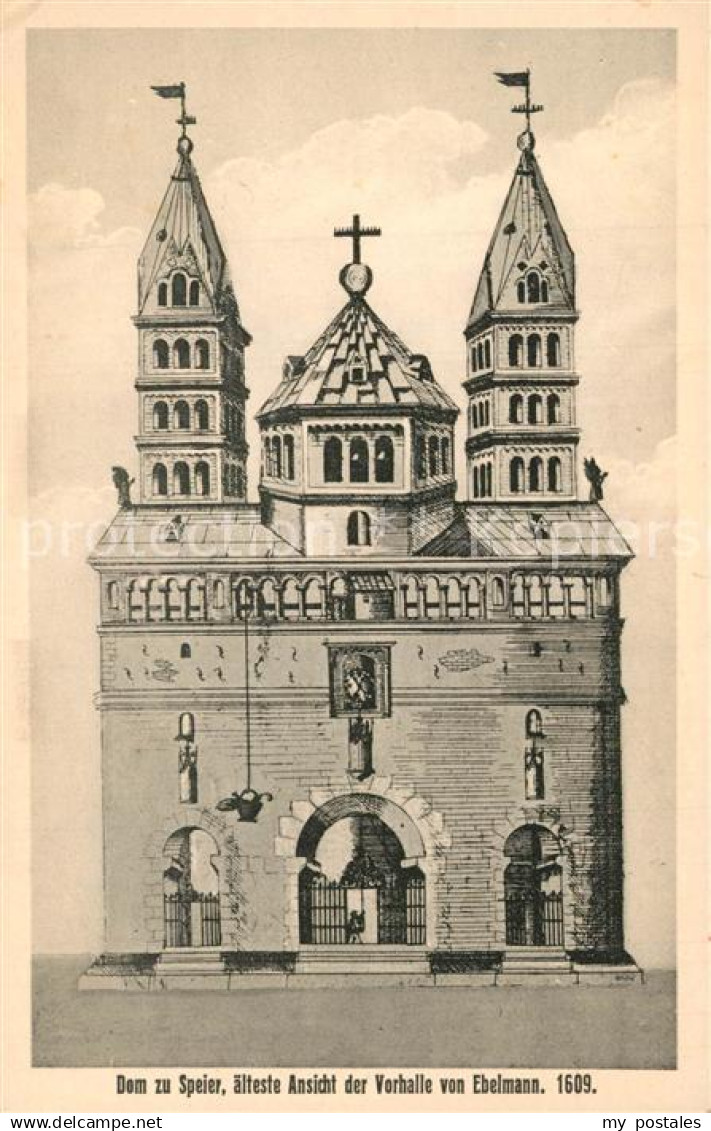 Speyer Rhein Dom zu Speyer Älteste Ansicht der Vorha