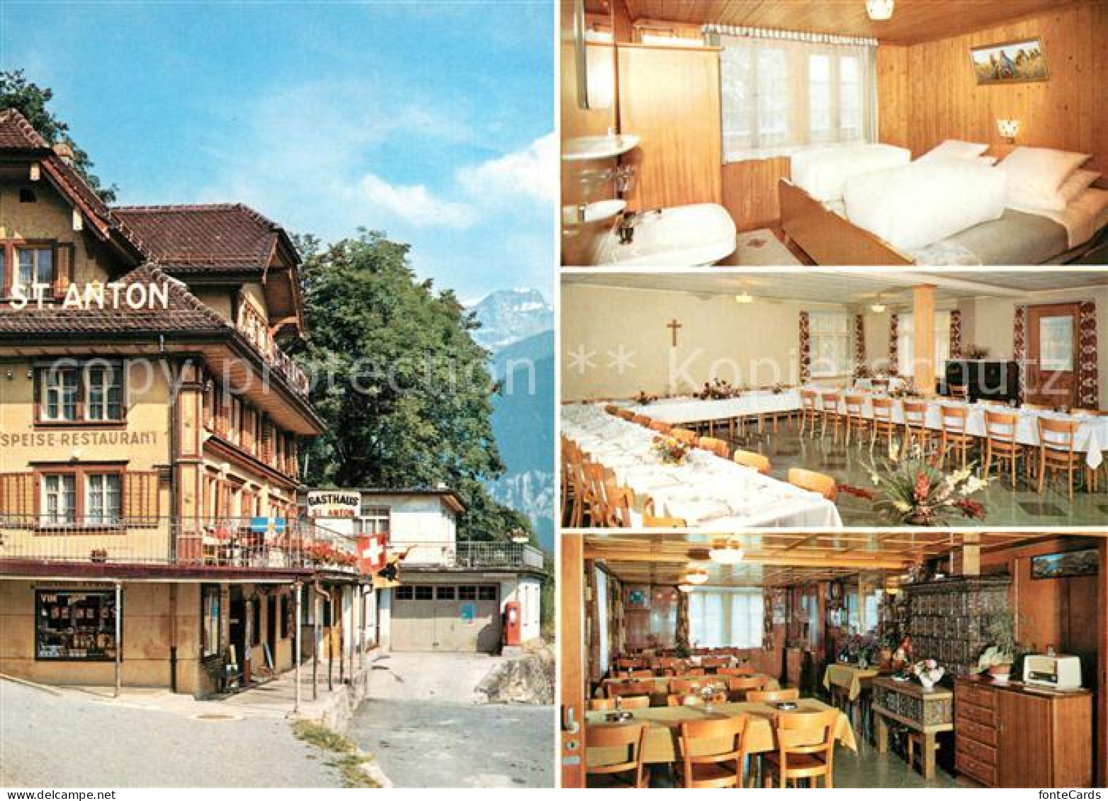 Spiringen Gasthaus St Anton Speisesaal Gaestezimmer