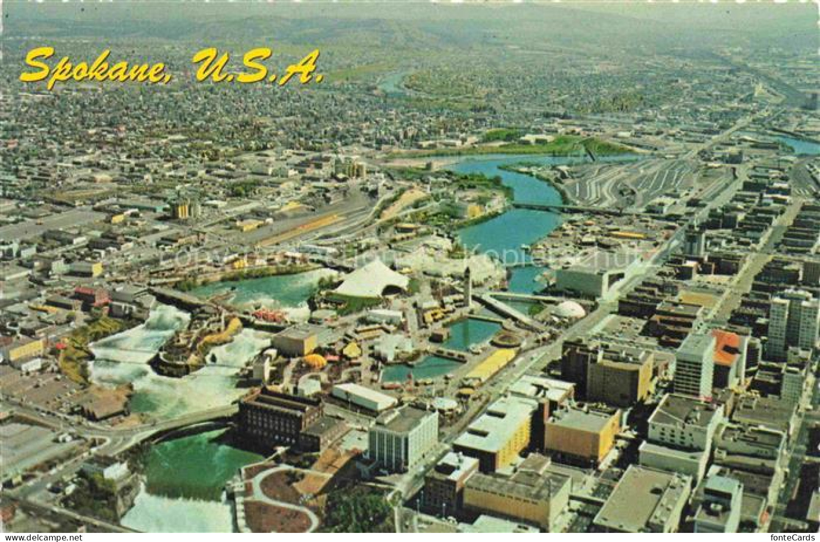 Spokane Washington USA Panorama Luftaufnahme