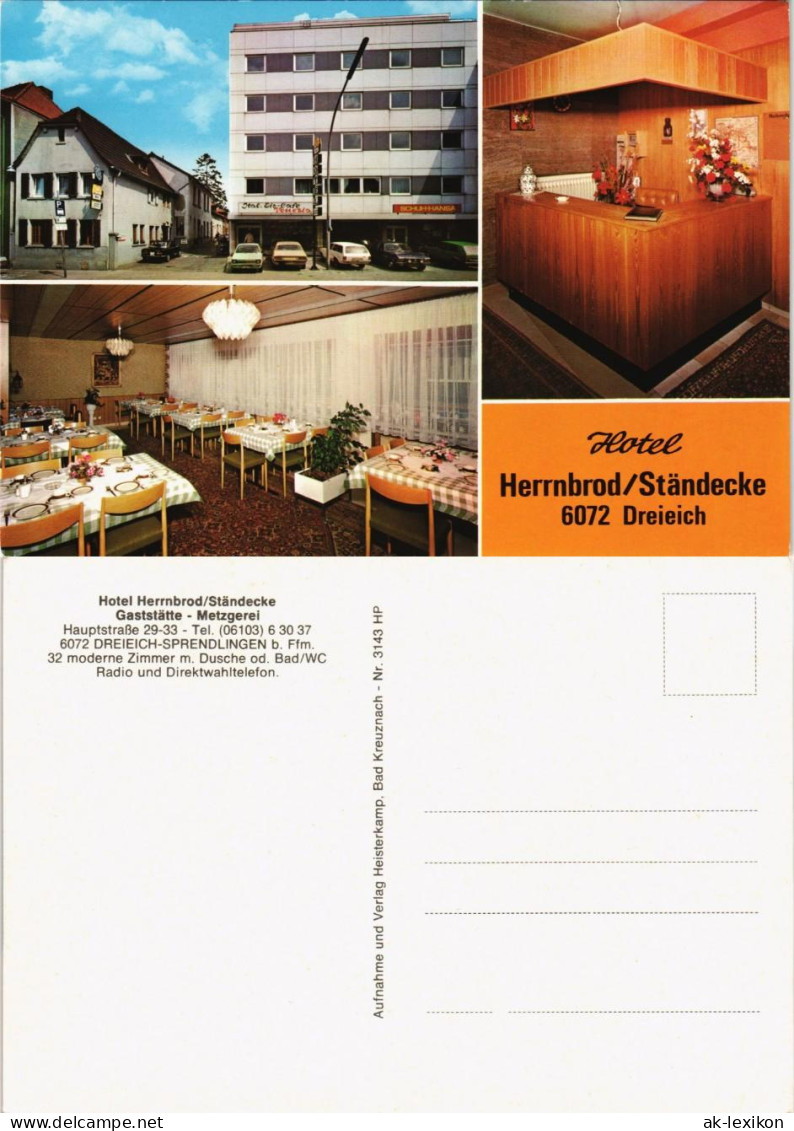 Sprendlingen-Dreieich Hotel Herrnbrod  Gaststätte Metzgerei Hauptstraße 1980