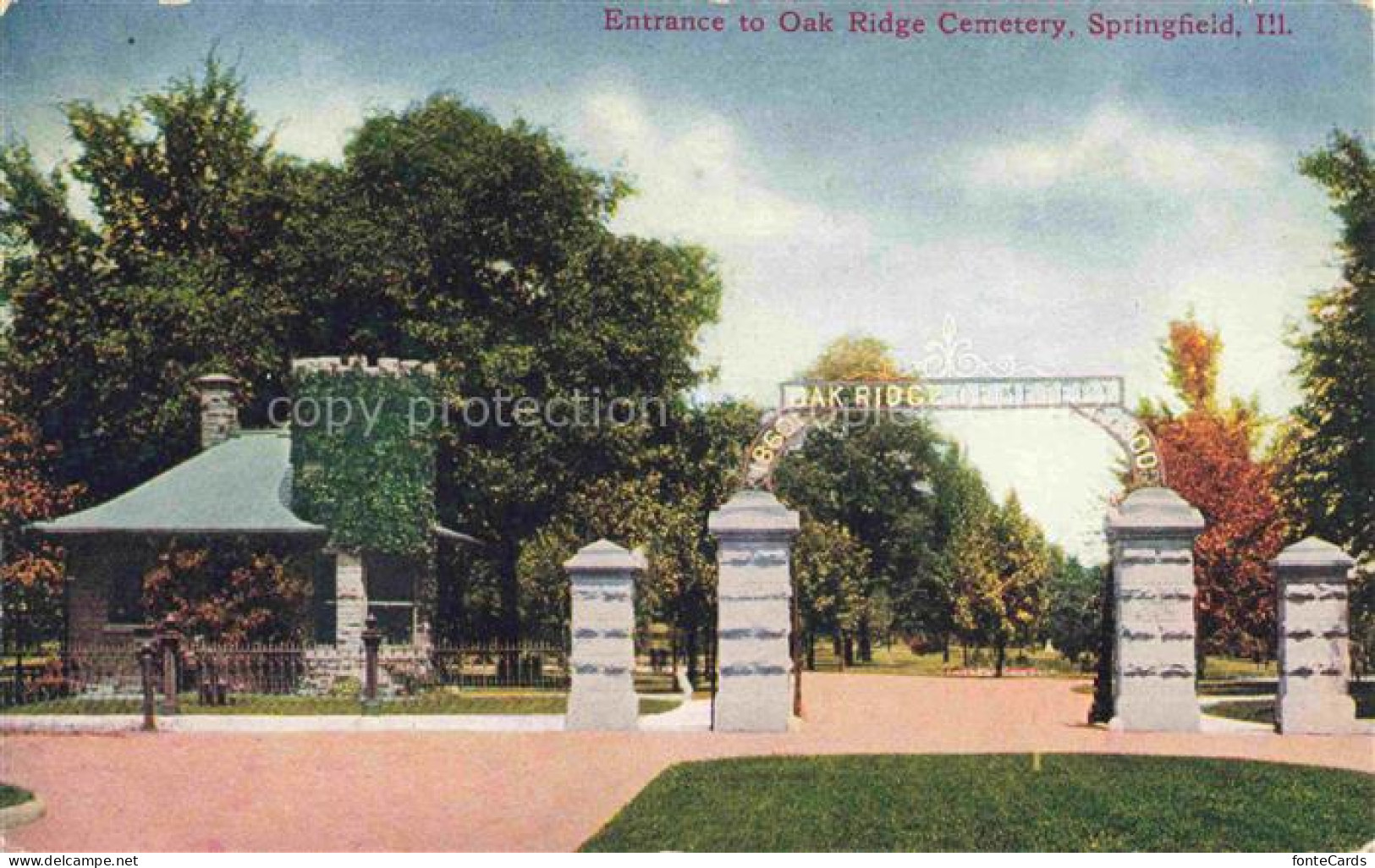 Springfield Illinois USA Entrance to Oak Ridge Cemetery