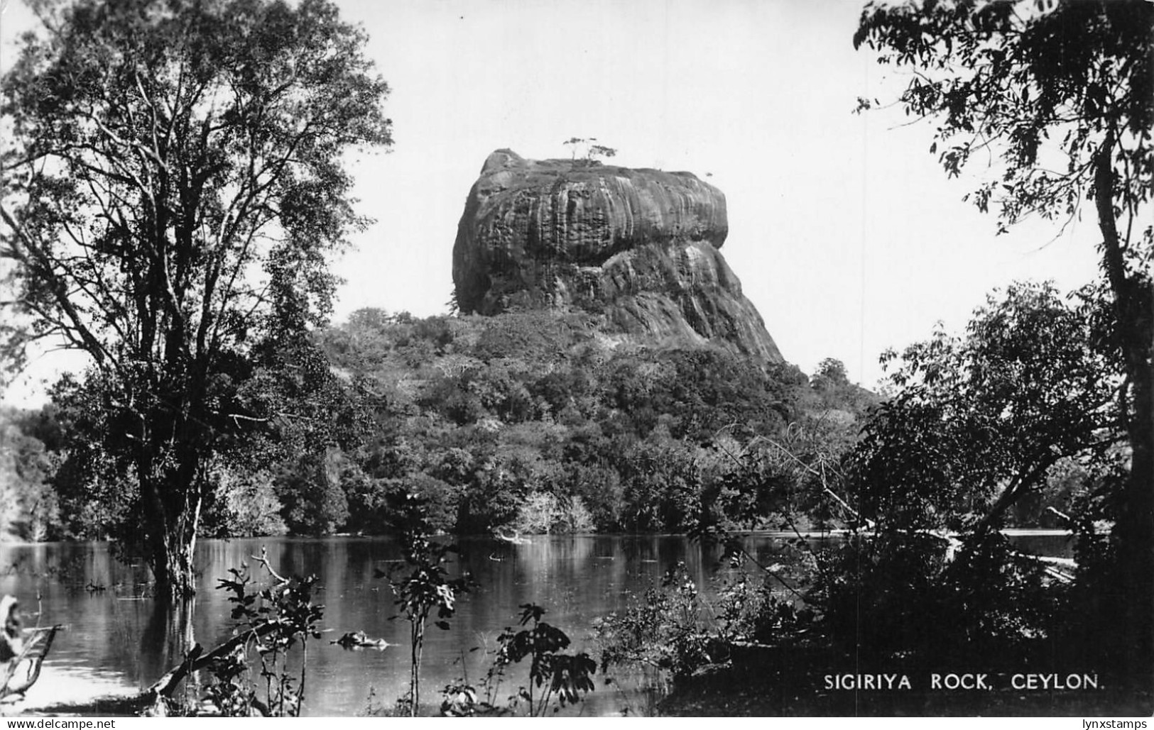Sri Lanka Ceylon Sigiriya Rock vintage postcard