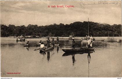 PC CEYLON SRI LANKA A FISH KRAAL, CEYLON (a75866)