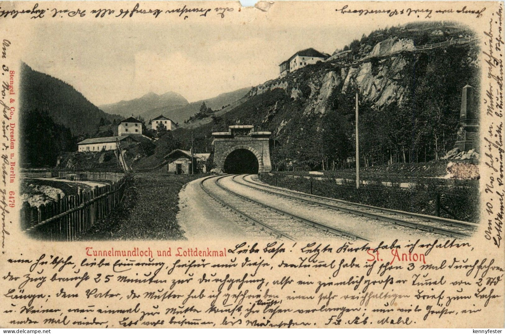 St.Anton/Arlberg - St. Anton, tunnelmundloch und Lottdenkmal