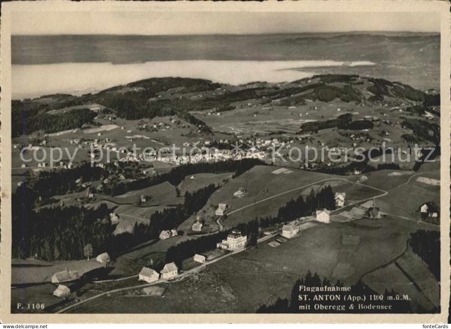 St Anton Oberegg Fliegeraufnahme mit Oberegg und Bodensee