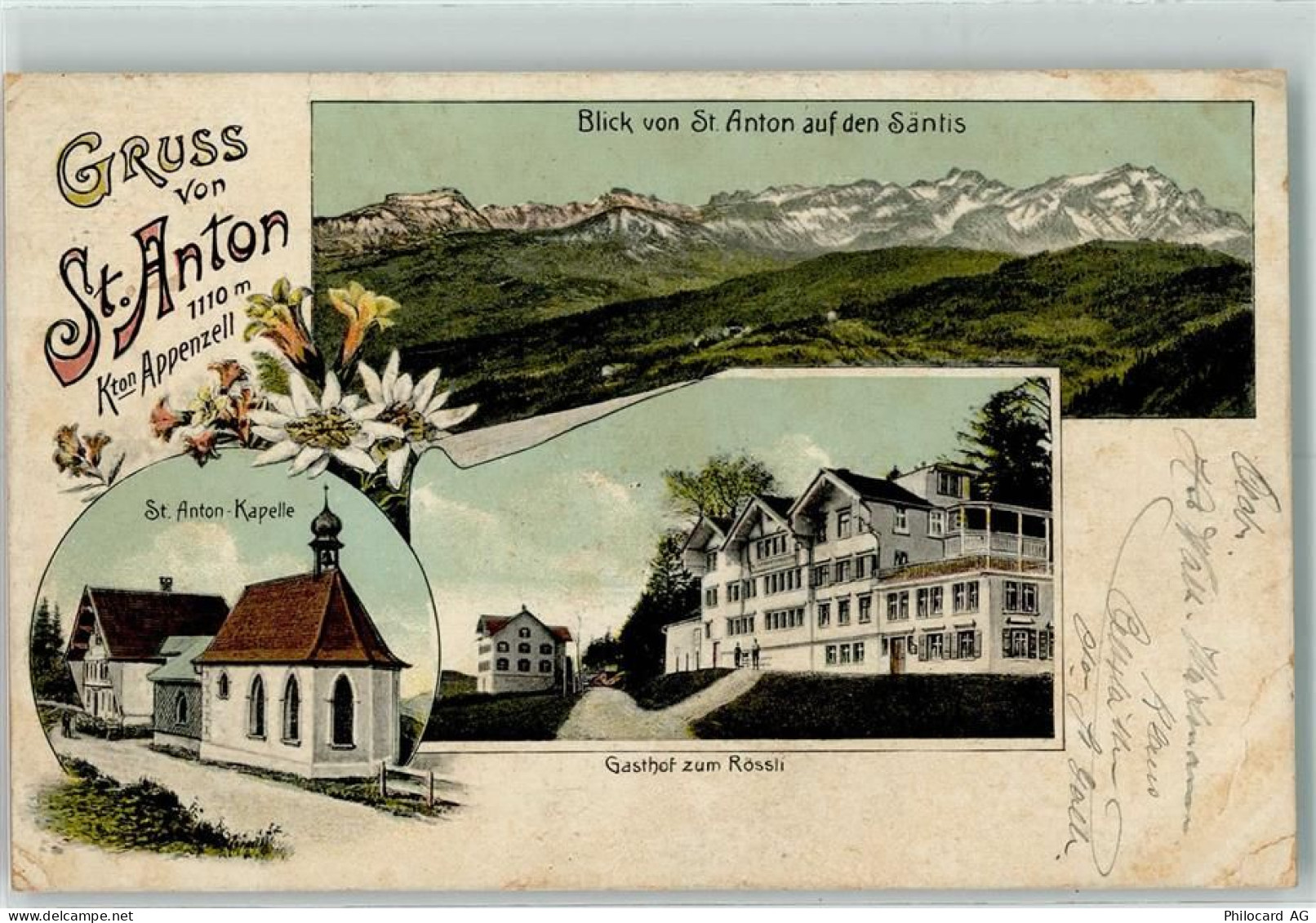 St. Anton Pass 1911 Gebrauchsspuren Blick von St, Anton auf den Säntis S... - 13224283