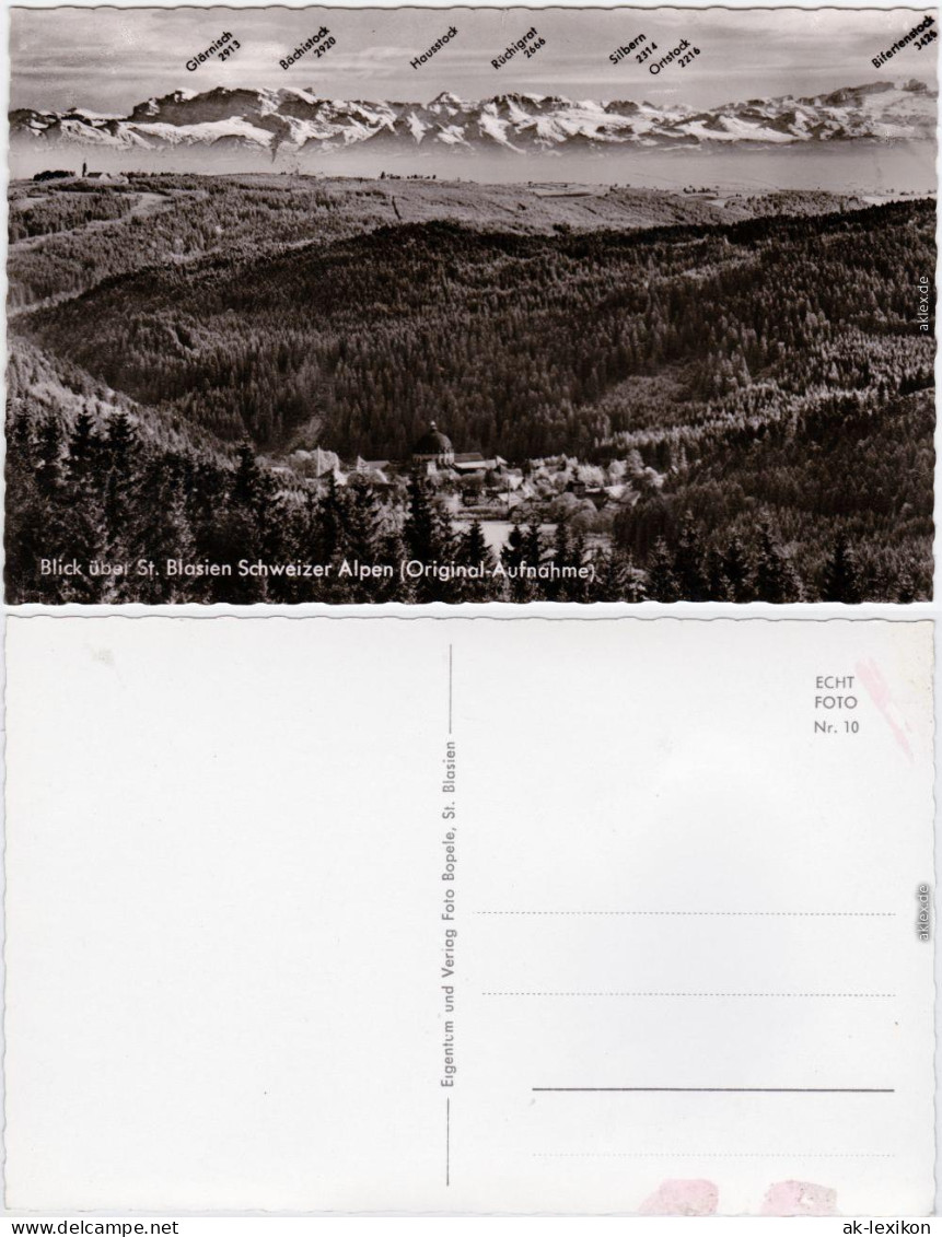 St. Blasien Blick über St. Blasien mit Schweizer Alpen Ansichtskarte 1965