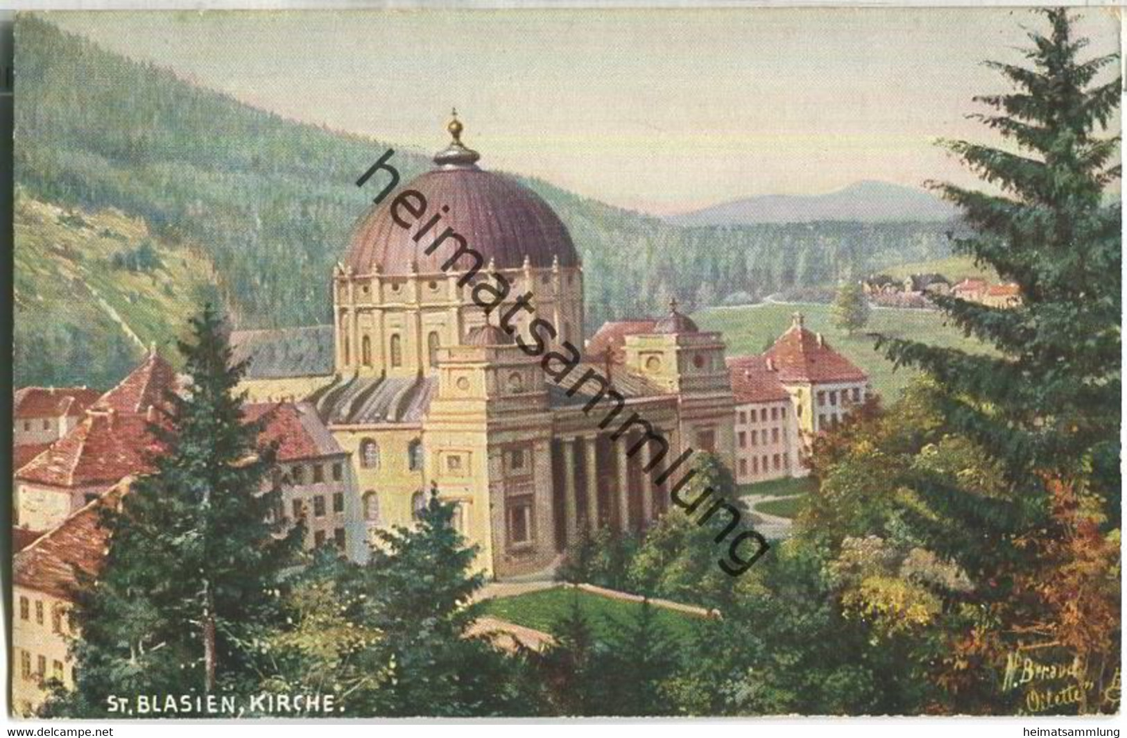 St. Blasien - Kirche - Infla-Frankatur - Verlag Josef Weissenberger St. Blasien