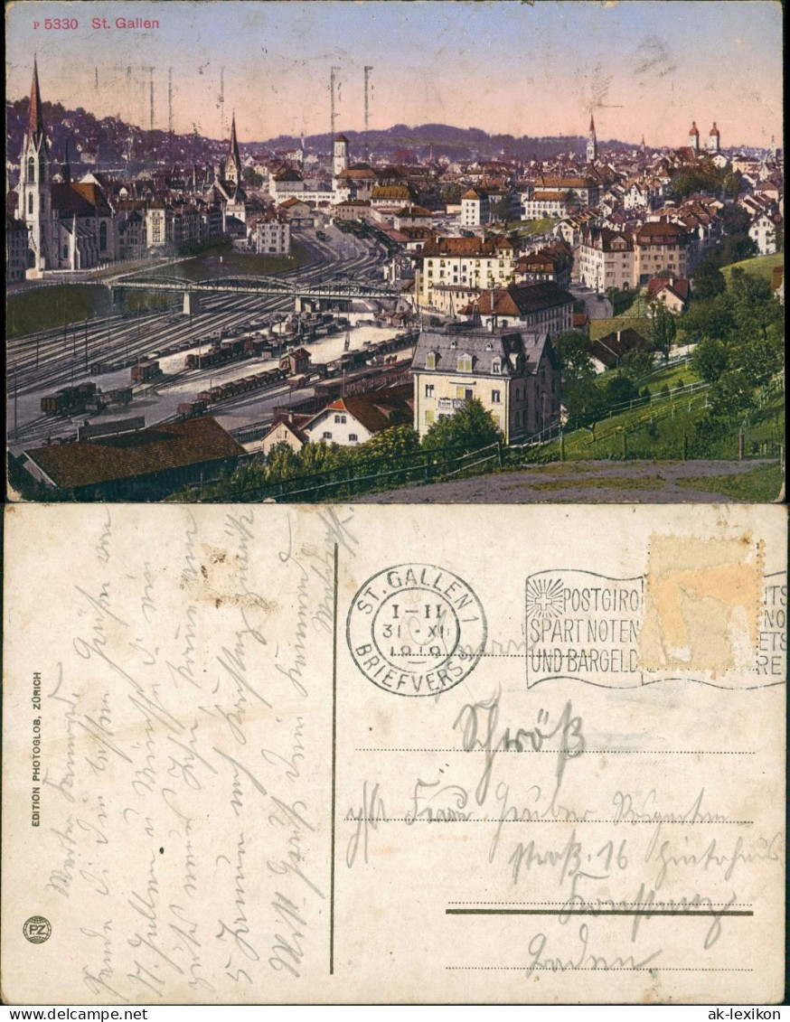 St. Gallen San Gallo  Sogn Gagl  St-Gall Bahnhof Strecke 1919