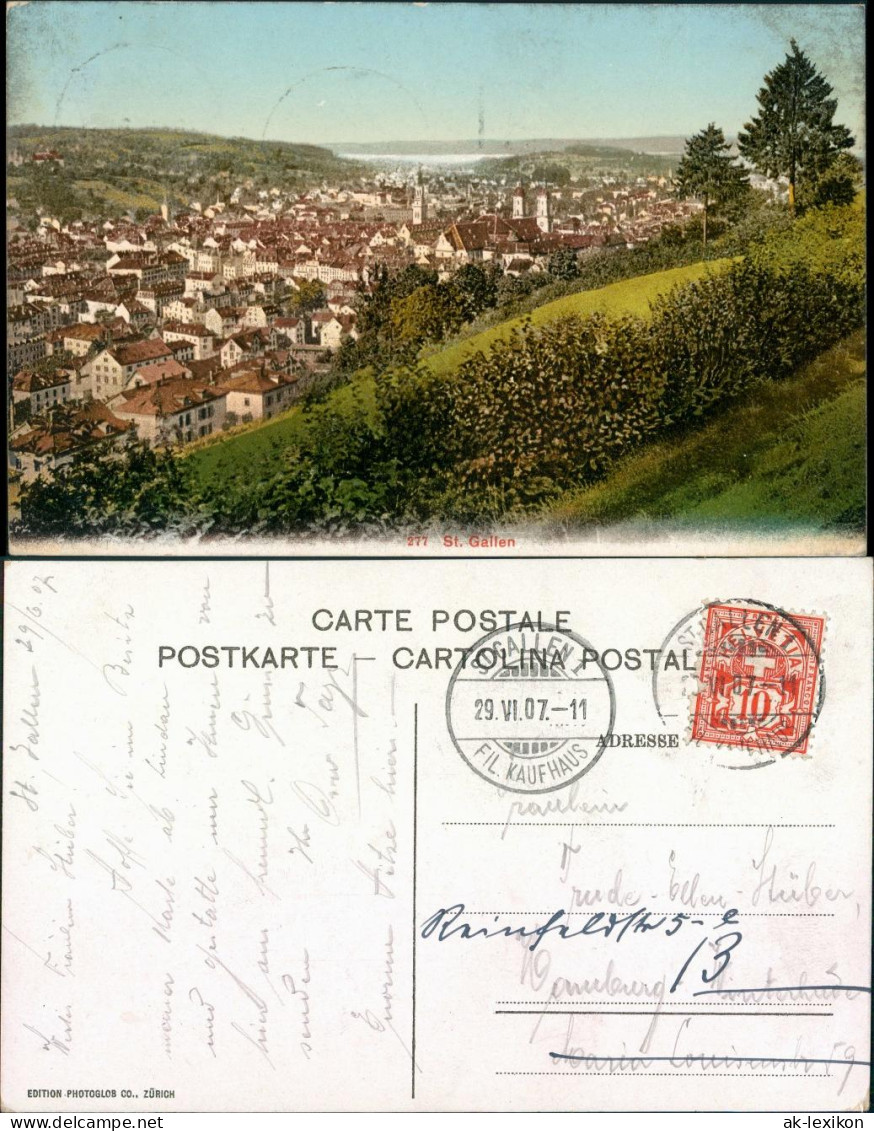St. Gallen San Gallo  Sogn Gagl  St-Gall Blick auf den Ort 1907
