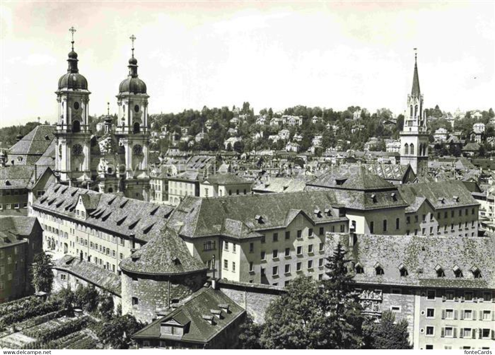 St Gallen SANKT GALLEN SG Klosterkirche Pfalz Wehrmauer St Laurenzen