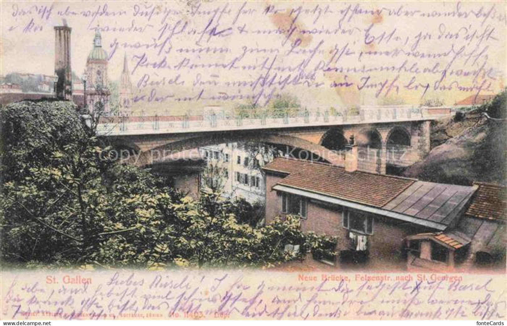 St Gallen SANKT GALLEN SG Neue Bruecke Felsenstrasse nach St Georgen