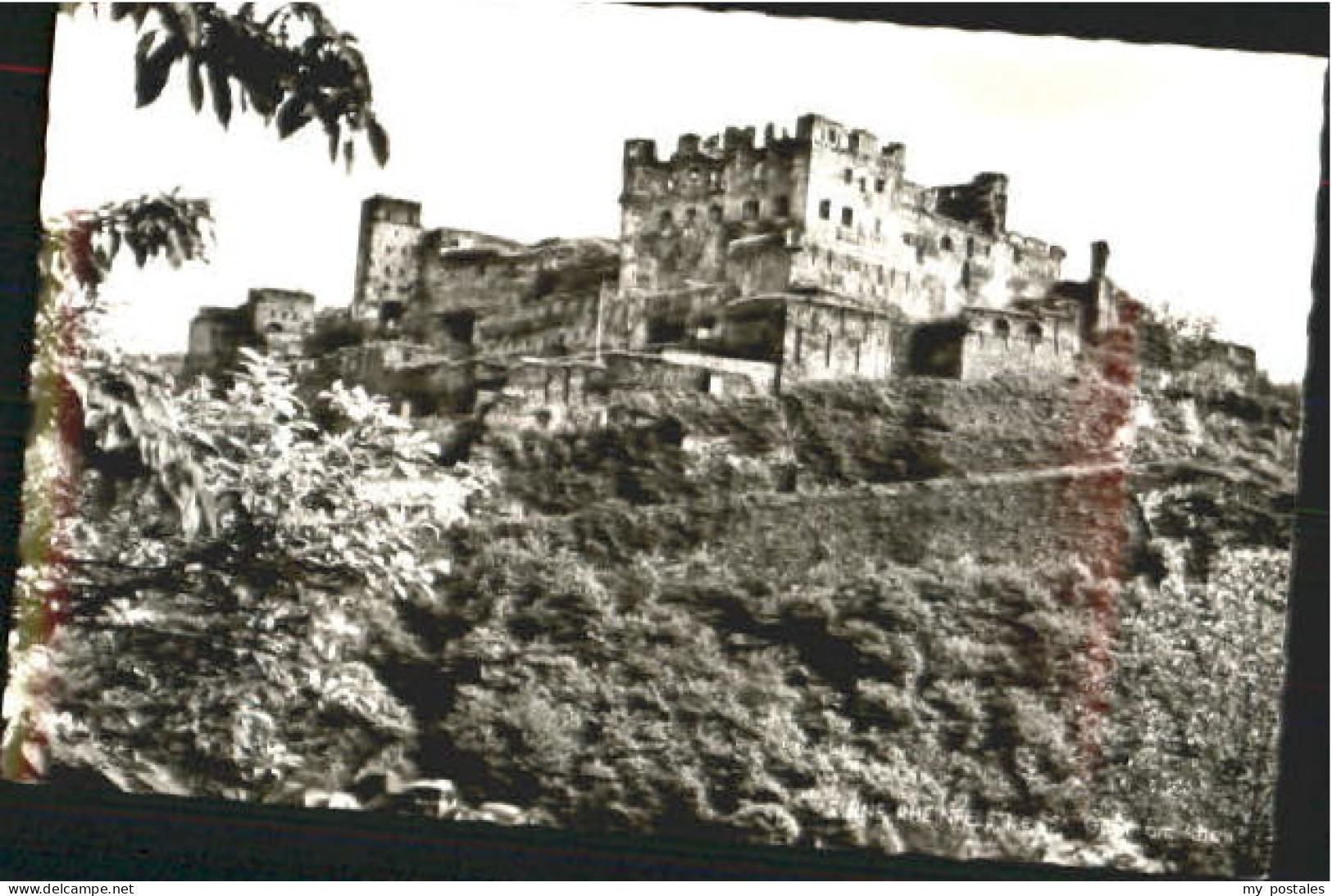 St Goar Ruine Rheinfels bei St. Goar ungelaufen ca. 1955