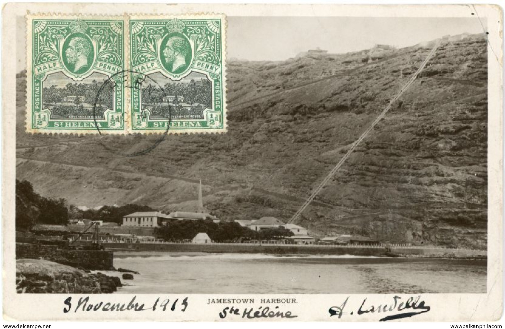 St Helena Jamestown Harbour 1913 to Brest