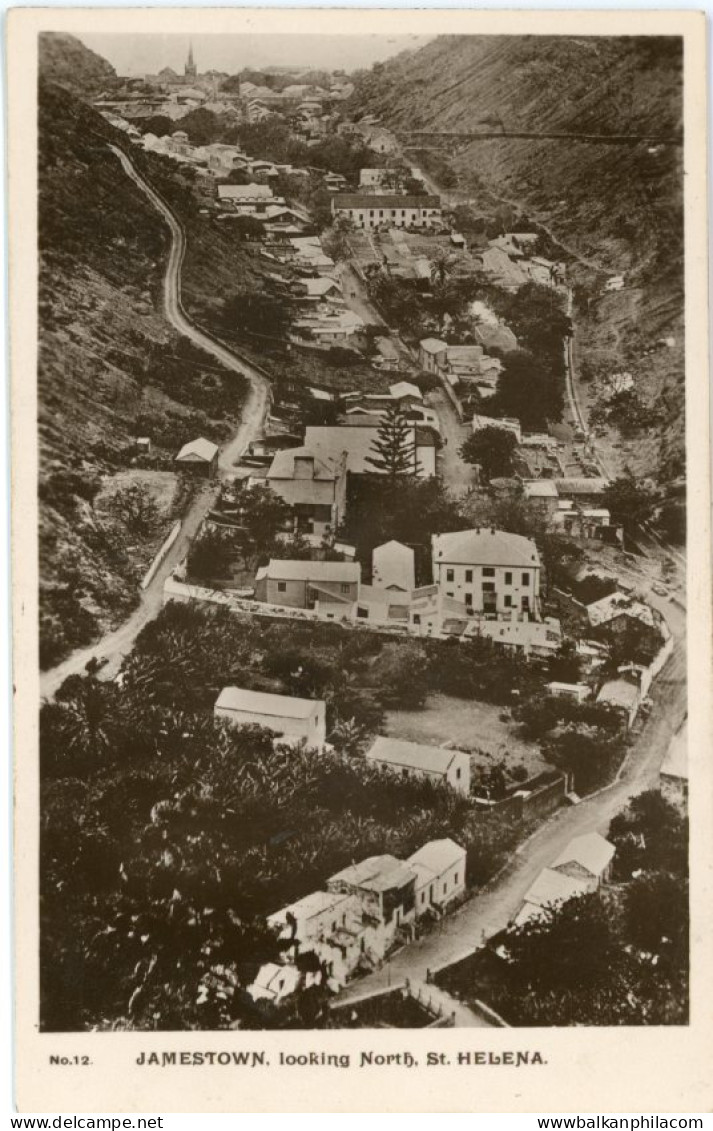 St Helena Jamestown looking North photocard #12