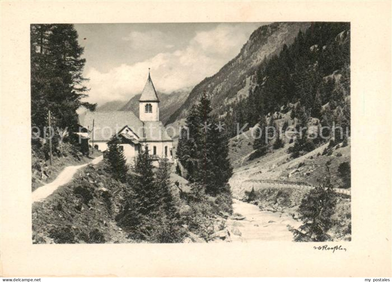 St Leonhard Pitztal Tirol AT Kirche Kupfertiefdruck Serie T/8 Das choene Pitztal