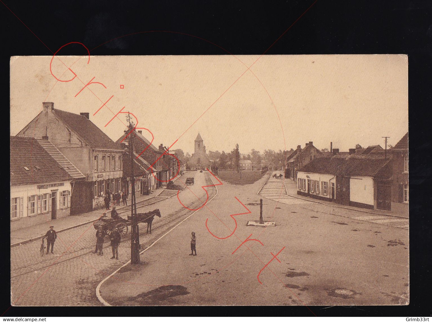 St. Lievens Hauthem - Dorpplaats - Paardenmarkt - postkaart