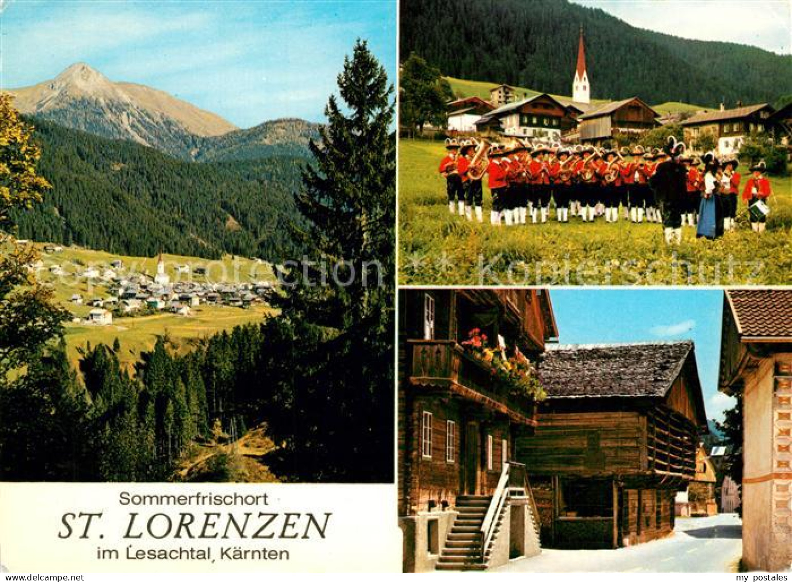 St Lorenzen Lesachtal Panorama Sommerfrische Bauernkapelle Motiv Dorfstrasse