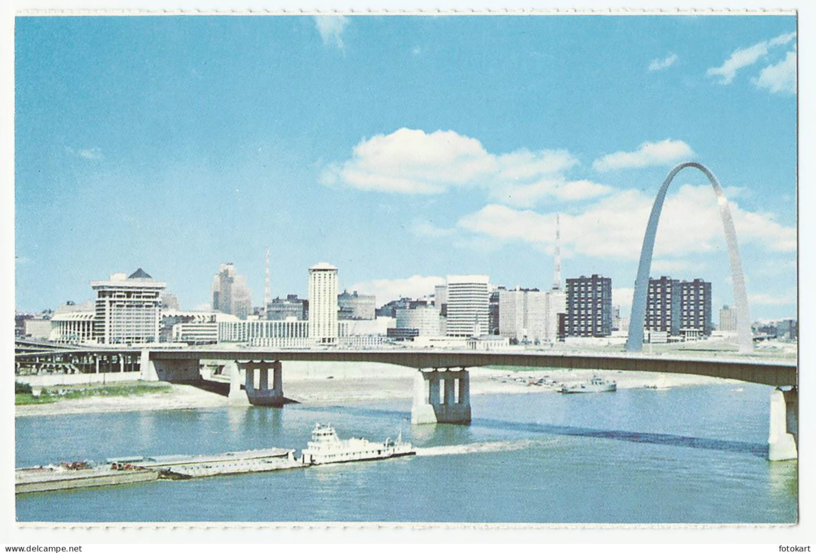 St. Louis Missouri MO, Vintage PC, Poplar Street Bridge