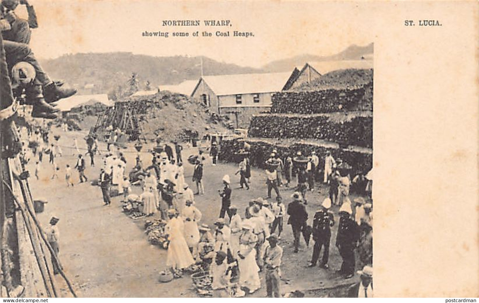 St. Lucia - CASTRIES - Northern wharf showing some of the Coal Heaps