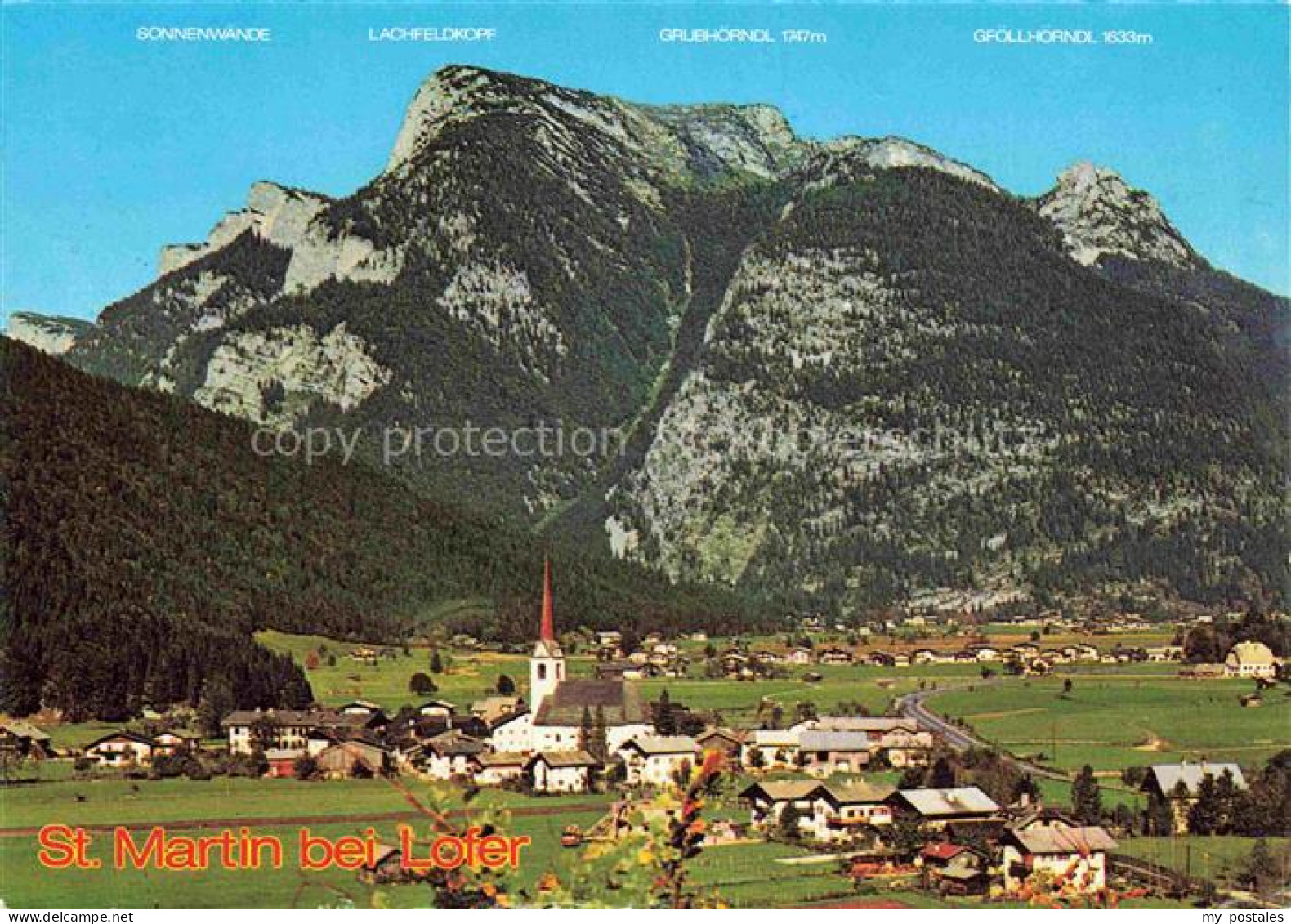 St Martin Lofer AT Panorama Sommerfrische Wildmoossiedlung Blick gegen Lofer Lof
