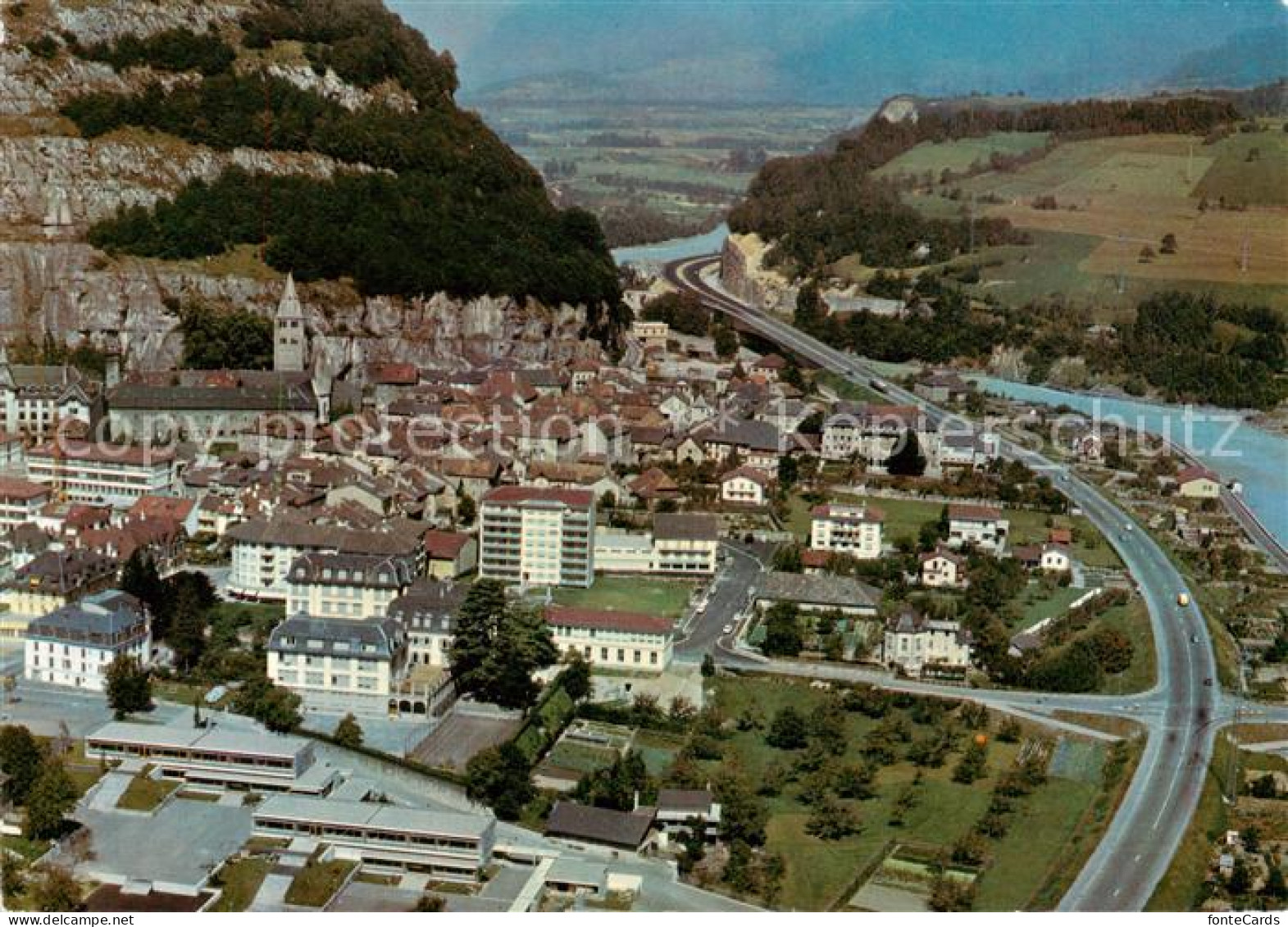 St Maurice  Valais VS Vue aerienne