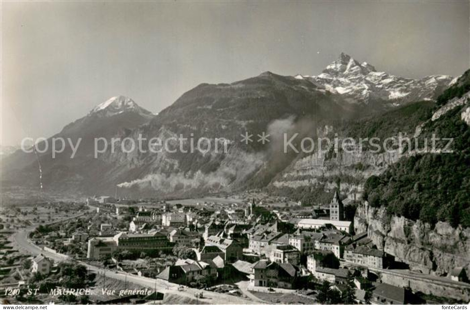 St Maurice  Valais VS Vue generale Feldpost