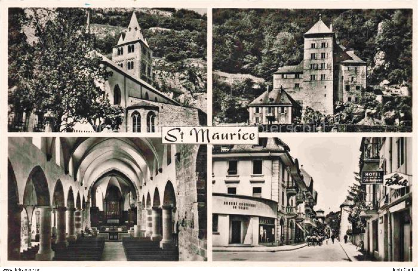 St-Maurice  Valais VS Vues d'ensemble Centre Eglise Intérieur